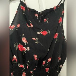 Forever 21 floral black romper